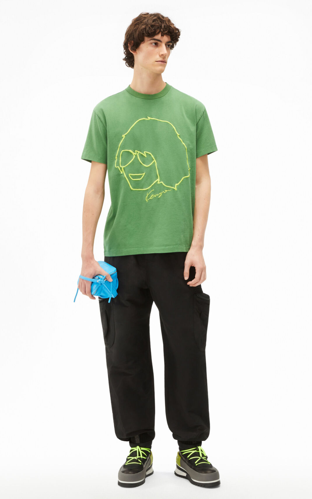 T Shirt Kenzo Homme Tribute Vert BZXSK-4916